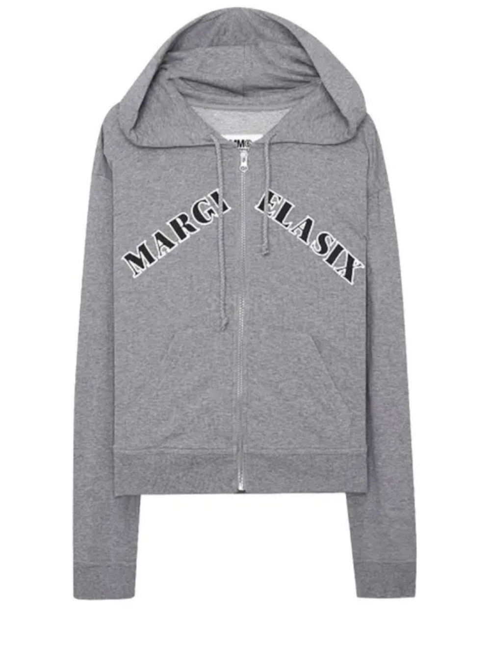 MM6 Maison Martin Margiela Gray Zip Hoodie Jacket with Diagonal Logo